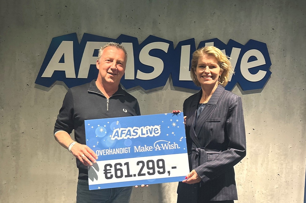 AFAS Live overhandigt weer een prachtig bedrag aan Make-A-Wish Nederland | AFAS Live