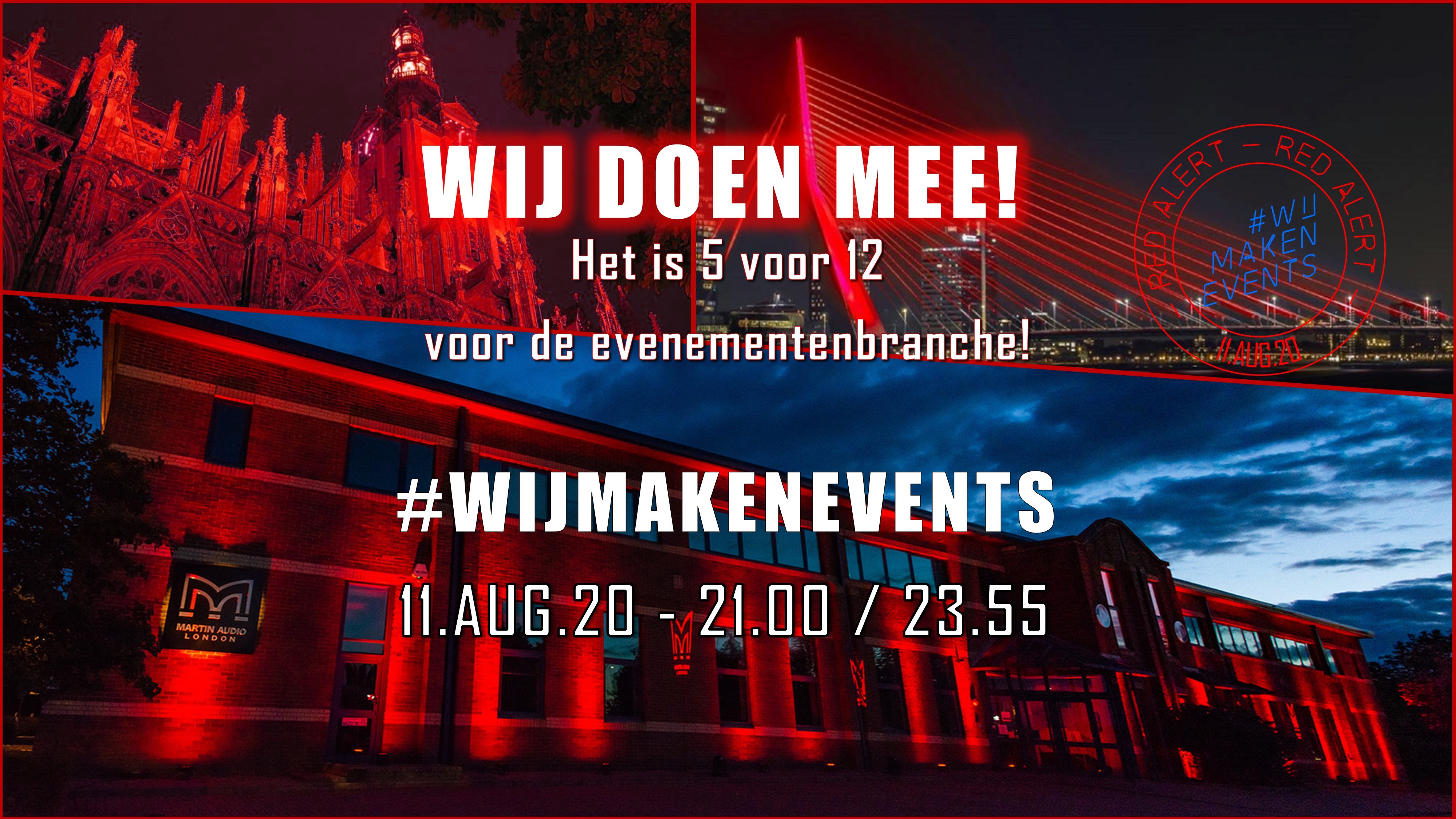 AFAS Live kleurt op 11 augustus rood voor het Red Alert | AFAS Live